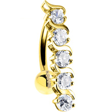 将图片加载到图库查看器，16G Solid 14K Yellow Gold Top Drop Cubic Zirconia Delight Belly Ring
