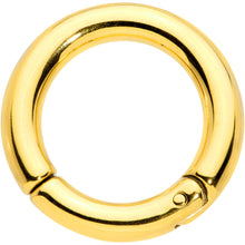 Load image into Gallery viewer, 6G 5/8 Gold Tone PVD Steel Hinged Segment Ring
