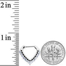 Load image into Gallery viewer, 16G 5/16 Clear CZ Gem Chevron Septum Clicker
