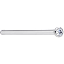 Load image into Gallery viewer, 18G 3/4 Clear CZ Gem Grade 23 Titanium Fishtail Nose Ring 2mm

