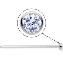 Load image into Gallery viewer, 18G 3/4 Clear CZ Gem Grade 23 Titanium Fishtail Nose Ring 2.5mm
