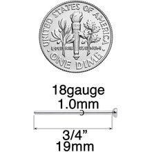 Load image into Gallery viewer, 18G 3/4 Clear CZ Gem Grade 23 Titanium Fishtail Nose Ring 2.5mm
