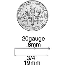 Load image into Gallery viewer, 20G 3/4 Clear CZ Gem Grade 23 Titanium Fishtail Nose Ring 2mm
