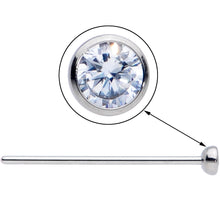 将图片加载到图库查看器，20G 3/4 Clear CZ Gem Grade 23 Titanium Fishtail Nose Ring 3mm

