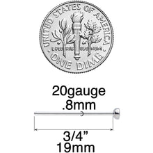 将图片加载到图库查看器，20G 3/4 Clear CZ Gem Grade 23 Titanium Fishtail Nose Ring 3mm
