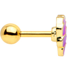 Load image into Gallery viewer, 16G 1/4 Gold Tone Sweet Purple Grapes Cartilage Tragus Earring
