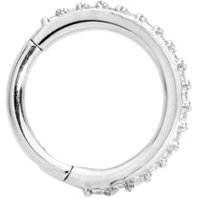 将图片加载到图库查看器，16G 5/16 Clear CZ Gem Stainless Steel Hinged Segment Ring

