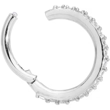 将图片加载到图库查看器，16G 5/16 Clear CZ Gem Stainless Steel Hinged Segment Ring

