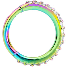 Load image into Gallery viewer, 16G 5/16 Clear CZ Gem Rainbow Hinged Segment Ring
