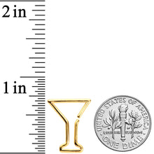 Load image into Gallery viewer, 16G 5/16 Gold Tone Bottoms Up Wine Glass Closure Ring
