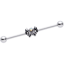 Load image into Gallery viewer, 14G Aurora Gem Angel Wings Christmas Industrial Barbell 38mm

