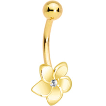 Load image into Gallery viewer, 16G Solid 14K Yellow Gold FLOWER Belly Ring
