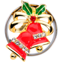 Load image into Gallery viewer, Clear Gem Holiday Bells Christmas Double Flare Plug Set
