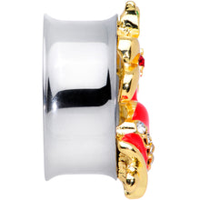 Load image into Gallery viewer, Clear Gem Holiday Bells Christmas Double Flare Plug Set
