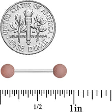 Load image into Gallery viewer, 14G 9/16 Brown Matte Barbell Nipple Ring Set
