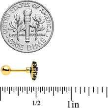 Load image into Gallery viewer, 16G 1/4 Gold Tone Aqua Center Sunburst Cartilage Tragus Earring
