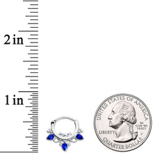 Load image into Gallery viewer, 16G 5/16 Clear Blue Gem Royalty Septum Clicker
