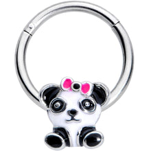 将图片加载到图库查看器，16G 3/8 Black White Precious Panda Hinged Segment Ring

