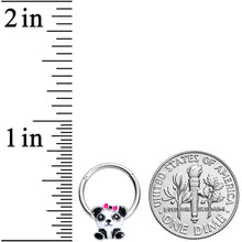 将图片加载到图库查看器，16G 3/8 Black White Precious Panda Hinged Segment Ring
