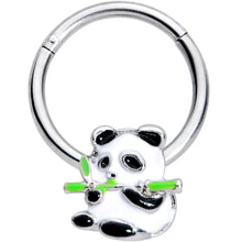 将图片加载到图库查看器，16G 3/8 Black White Hungry Panda Hinged Segment Ring
