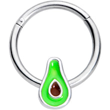 将图片加载到图库查看器，16G 3/8 Groovy Green Avocado Fruit Hinged Segment Ring

