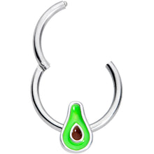 将图片加载到图库查看器，16G 3/8 Groovy Green Avocado Fruit Hinged Segment Ring
