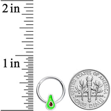 将图片加载到图库查看器，16G 3/8 Groovy Green Avocado Fruit Hinged Segment Ring
