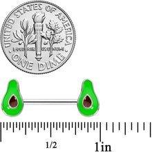 将图片加载到图库查看器，14G 9/16 Groovy Green Avocado Barbell Nipple Ring Set

