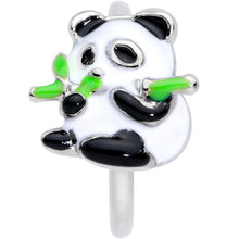 Load image into Gallery viewer, 18G 3/8 Black White Hungry Panda Nose Hoop
