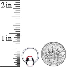 将图片加载到图库查看器，16G 3/8 Penguin Santa Hat Christmas Hinged Segment Ring
