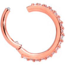 将图片加载到图库查看器，16G 5/16 Clear CZ Gem Rose Gold Tone Hinged Segment Ring
