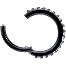 将图片加载到图库查看器，16G 5/16 Clear CZ Gem Black Plated Hinged Segment Ring
