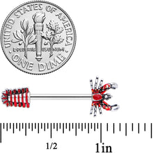 Load image into Gallery viewer, 14G 9/16 Stainless Steel Red Nautical Lobster Barbell Nipple Set

