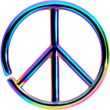 Load image into Gallery viewer, 16G 1/4 Rainbow Retro Peace Sign Closure Ring
