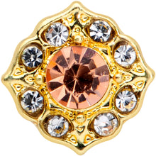 将图片加载到图库查看器，16G 1/4 Pink Clear Gem Gold Tone Elegant Cartilage Tragus Earring
