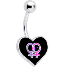 将图片加载到图库查看器，Lesbian Love Heart Belly Ring
