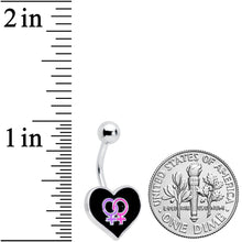 将图片加载到图库查看器，Lesbian Love Heart Belly Ring
