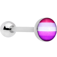 将图片加载到图库查看器，Lesbian Pride Flag Barbell Tongue Ring
