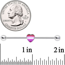 Load image into Gallery viewer, 14G Pink Red Lesbian Pride Heart Industrial Barbell 38mm
