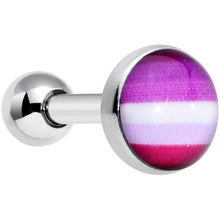 Load image into Gallery viewer, 16G 1/4 Pink Red Lesbian Pride Cartilage Tragus Earring
