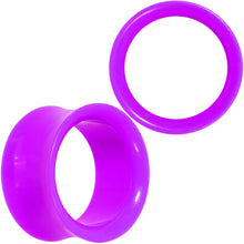 Load image into Gallery viewer, Purple Acrylic UV Saddle Tunnel Plug Set 12mm to 26mm
