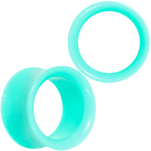 Load image into Gallery viewer, Aqua Acrylic UV Saddle Tunnel Plug Set 12mm to 26mm
