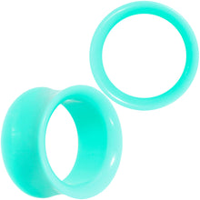 Load image into Gallery viewer, Aqua Acrylic UV Saddle Tunnel Plug Set 12mm to 26mm
