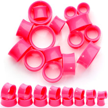 Load image into Gallery viewer, Pink Acrylic UV Saddle Tunnel Plug Set 12mm to 26mm
