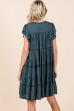 将图片加载到图库查看器，Lace Detail Ruffled Button Down Tiered Dress For Women – Romantic and Feminine Dress with Delicate Lace and Flowing Tiers
