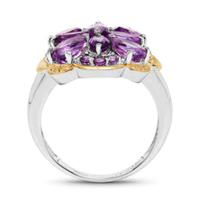 Load image into Gallery viewer, Two Tone Plated 2.66 Carat Genuine Amethyst .925 Sterling Silver Ring
