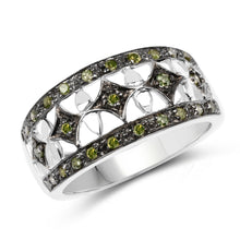 Load image into Gallery viewer, 0.32 Carat Genuine Green Diamond .925 Sterling Silver Ring
