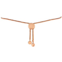 将图片加载到图库查看器，10K Rose Gold over .925 Sterling Silver 1/10 Cttw Round-Cut Diamond Heart Link Adjustable Bolo Bracelet (H-I Color, I2-I3 Clarity) - 6"-9" Adjustable
