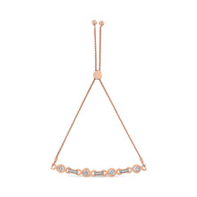 Load image into Gallery viewer, 14K Yellow Gold Plated .925 Sterling Silver Channel Set Diamond Accent Twist 4â€-10â€ Adjustable Bolo Bracelet (I-J Color, I3 Clarity)

