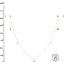 Load image into Gallery viewer, 14G 9/16 Gold Tone Yellow Flower Bee Dangle Nipple Chain
